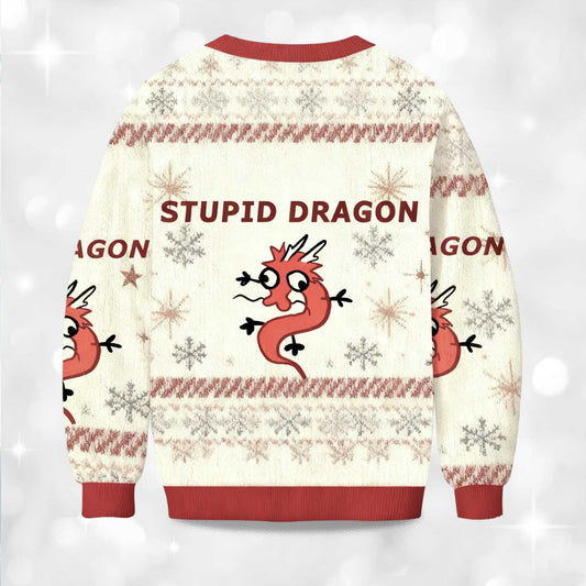 2026 Stupid Dragon Christmas Ugly Sweater Moonbestprint