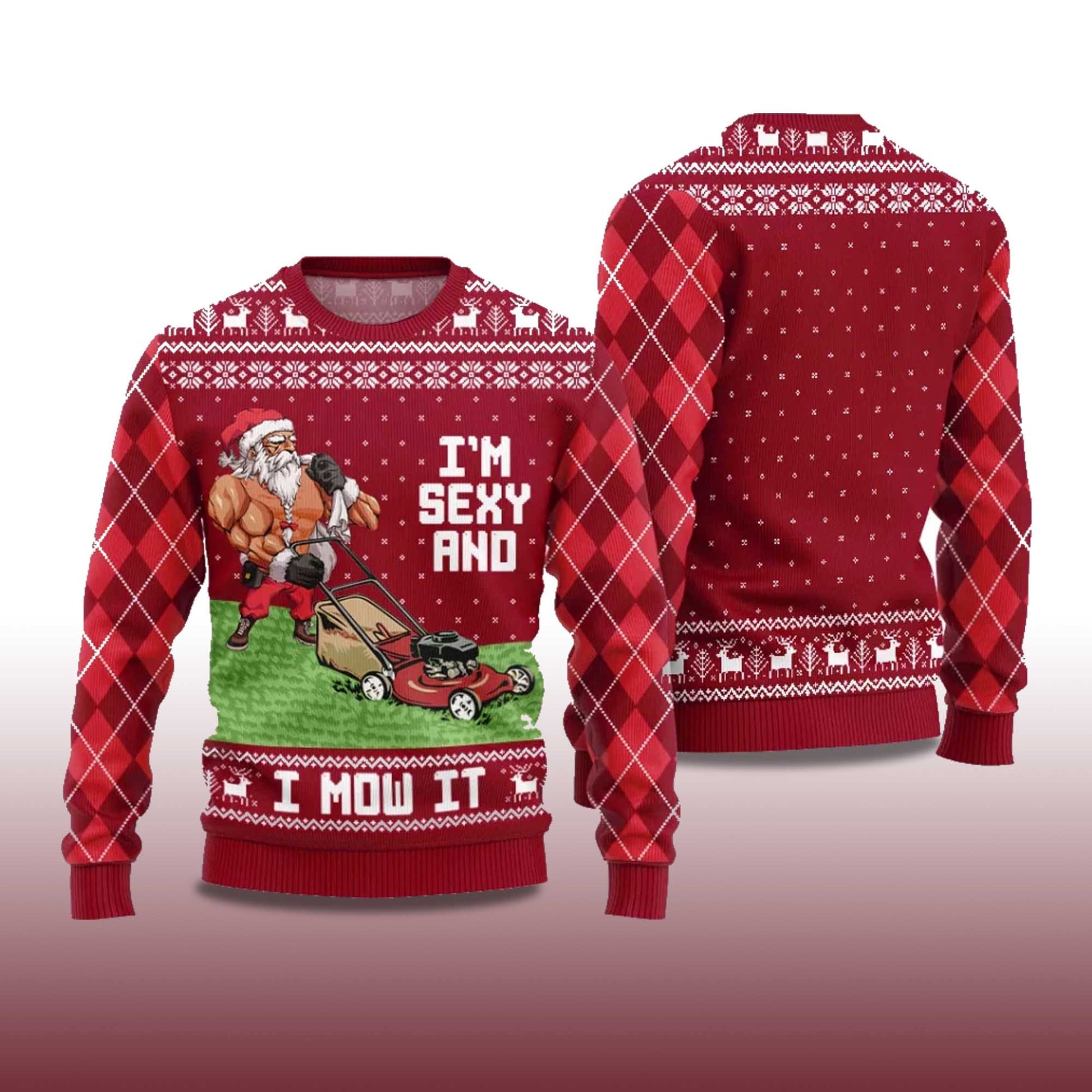 2026 Swole Santa Sexy And Mow It Ugly Christmas Sweater Moonbestprint