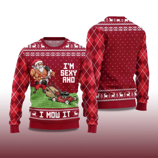 2026 Swole Santa Sexy And Mow It Ugly Christmas Sweater Moonbestprint