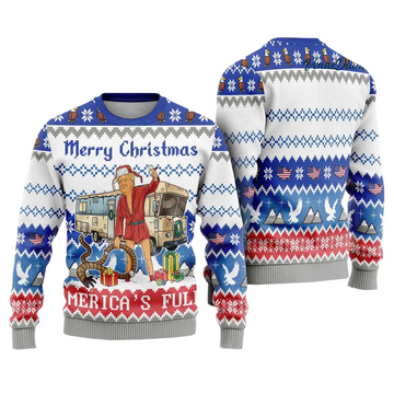 2025 T Merry Christmas Americas Full Ugly Christmas Sweater – Moonbestprint