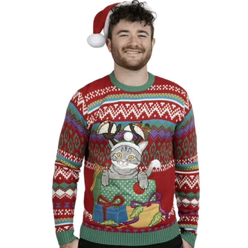 2026 Taco Cat Ugly Christmas Sweater Moonbestprint