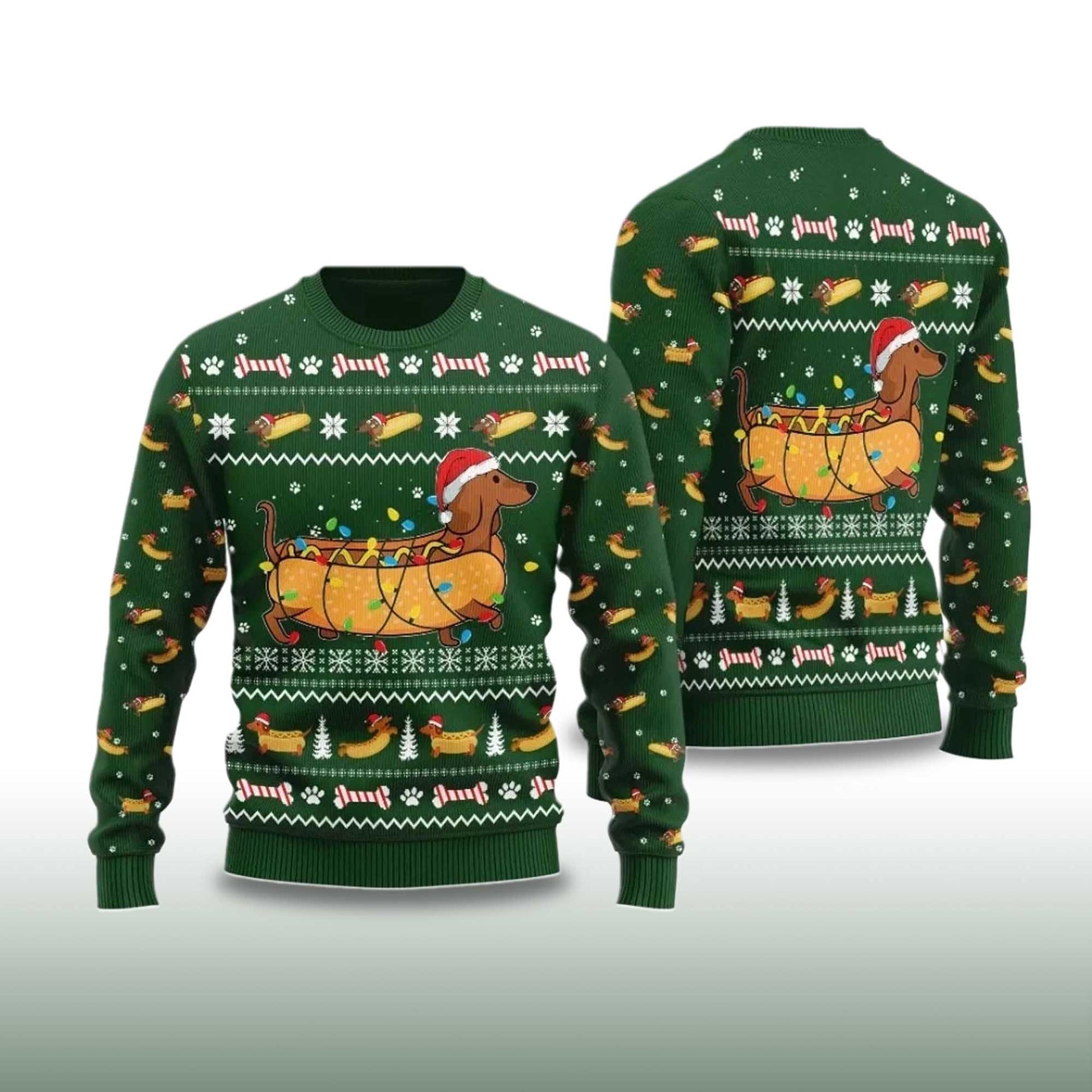 2026 Taco Dachshund Ugly Christmas Sweater Moonbestprint