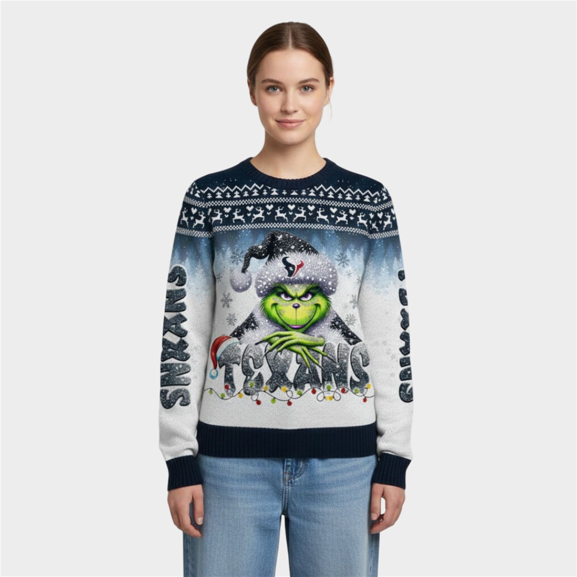 2026 Texans Grnch Season Christmas Ugly Sweater - Moonbestprint