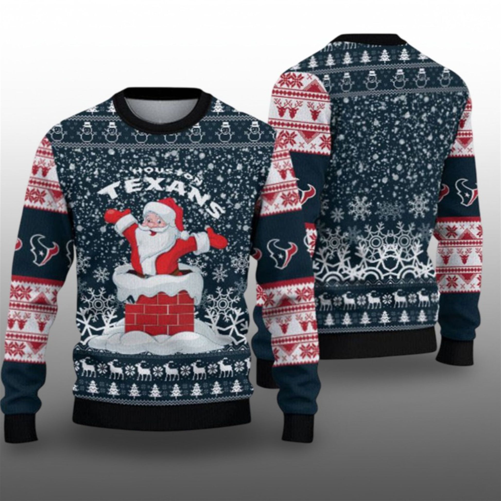2026 Texans Santa Ugly Christmas Sweater - Moonbestprint