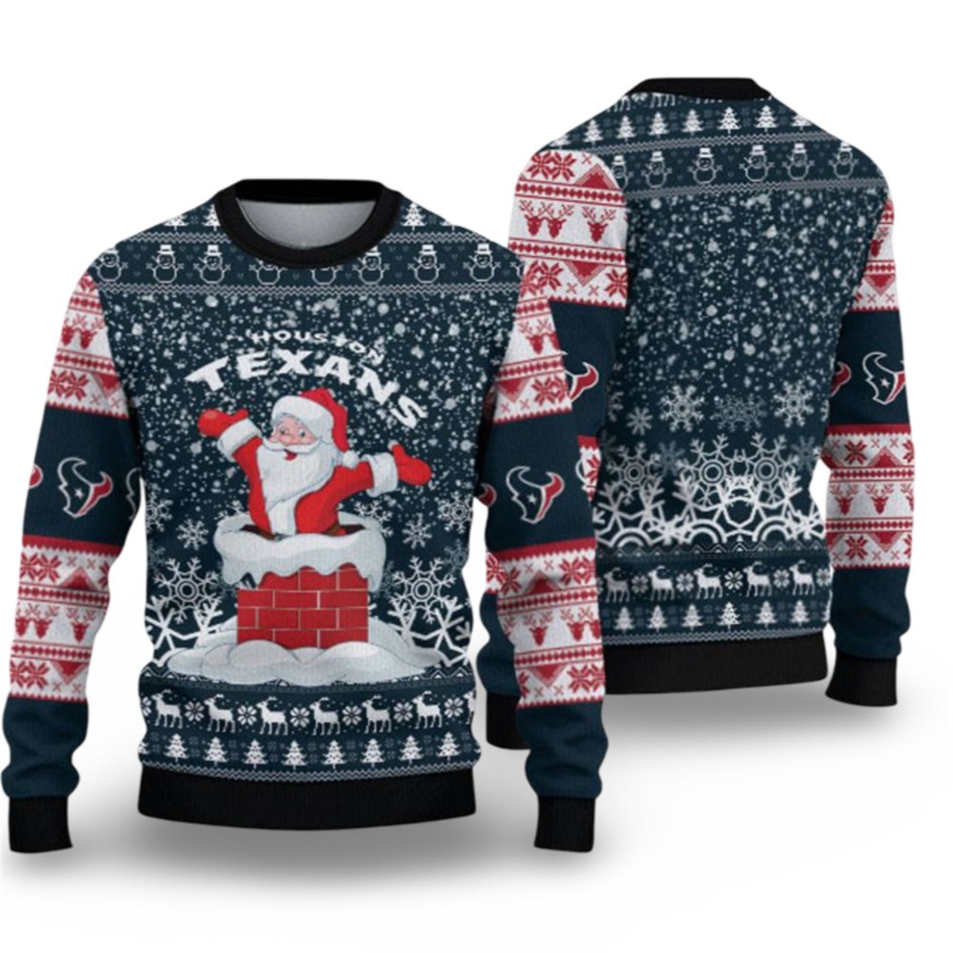 2026 Texans Santa Ugly Christmas Sweater - Moonbestprint