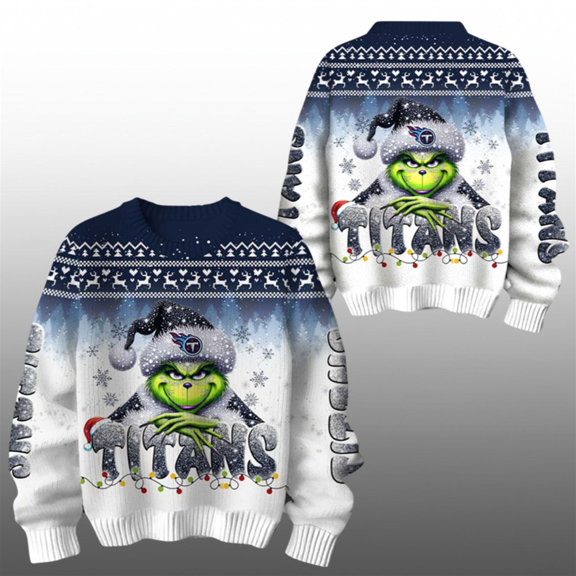 2026 Titans Grnch Season Christmas Ugly Sweater - Moonbestprint