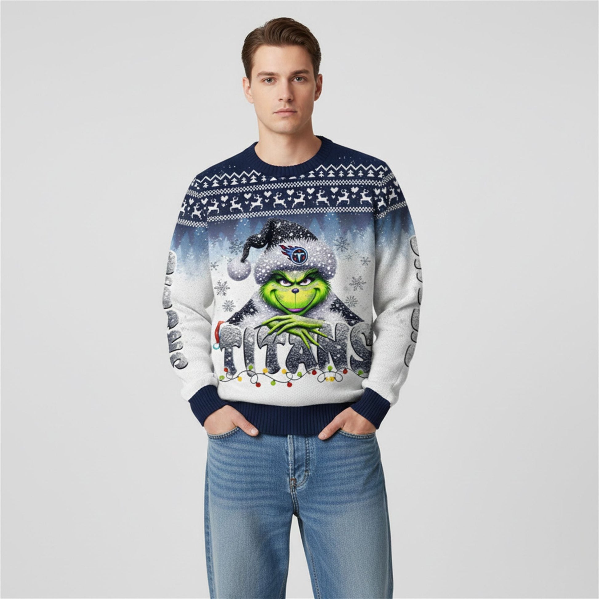 2026 Titans Grnch Season Christmas Ugly Sweater - Moonbestprint