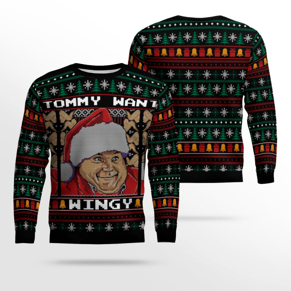 2025 Tommy Want Wingy Funny Ugly Christmas Sweater – Moonbestprint