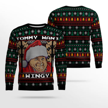 2025 Tommy Want Wingy Funny Ugly Christmas Sweater – Moonbestprint