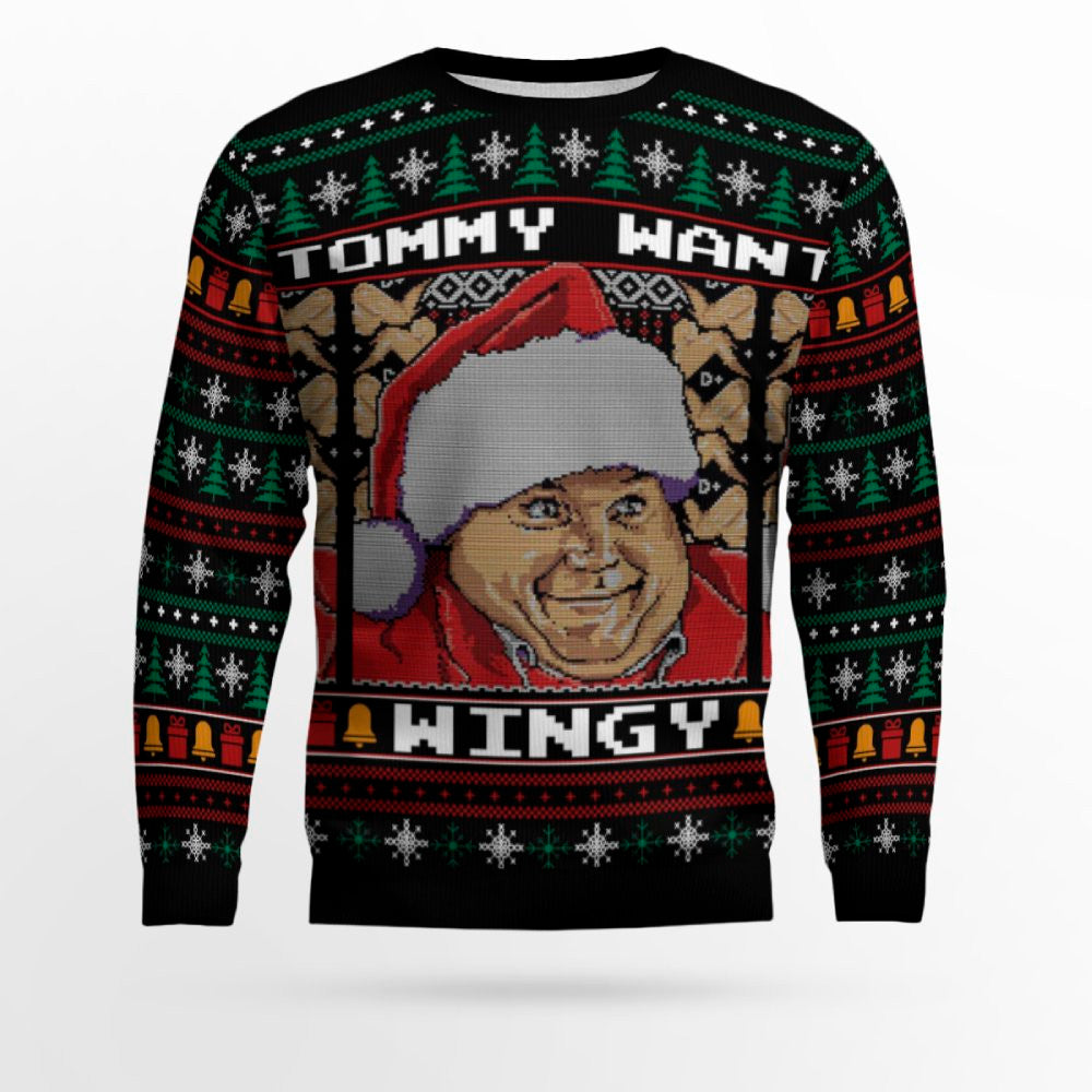 2025 Tommy Want Wingy Funny Ugly Christmas Sweater – Moonbestprint