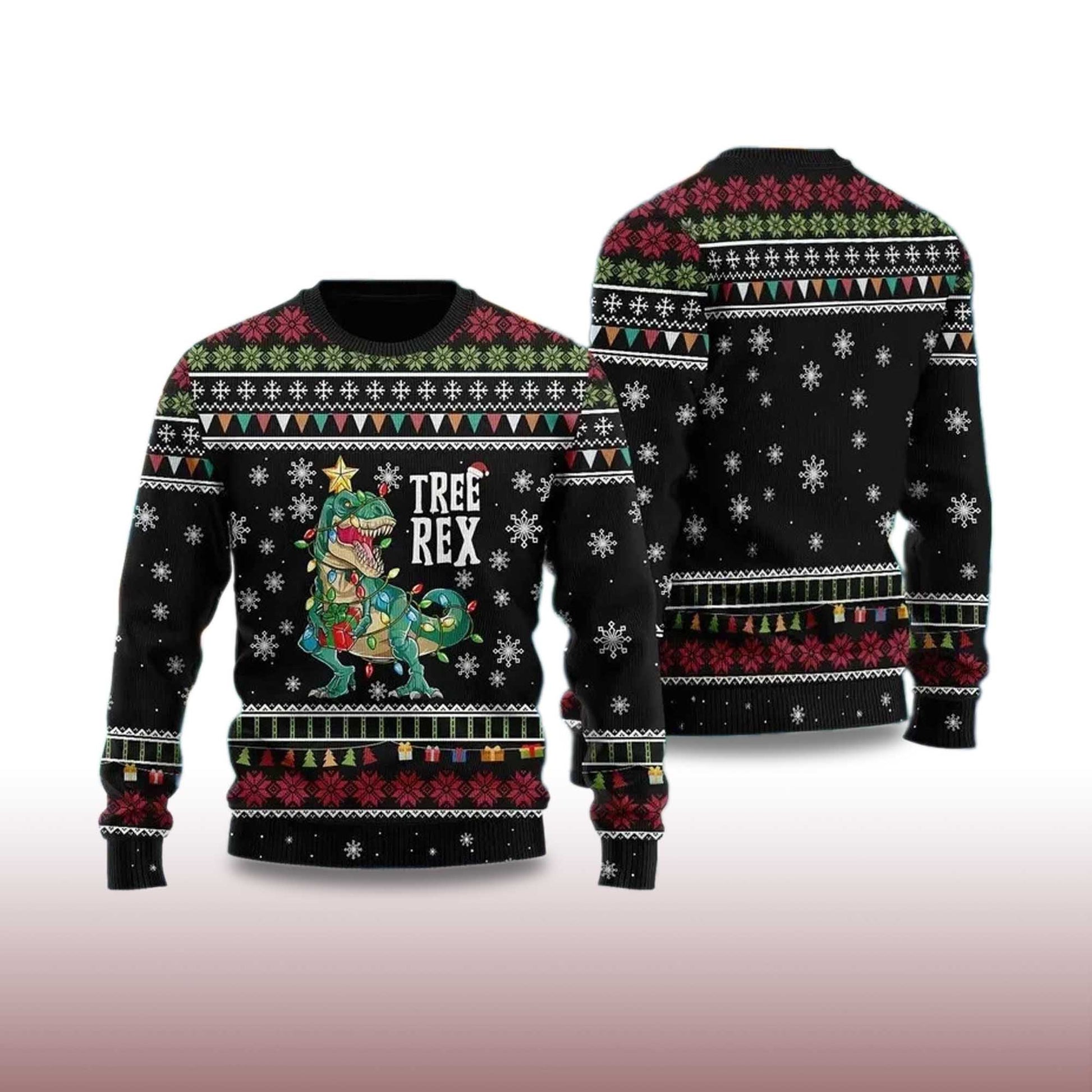 2026 Tree Rex Ugly Christmas Sweater Moonbestprint