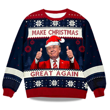 2026 Trump Maga Make Christmas Great Again Ugly Christmas Sweater Moonbestprint