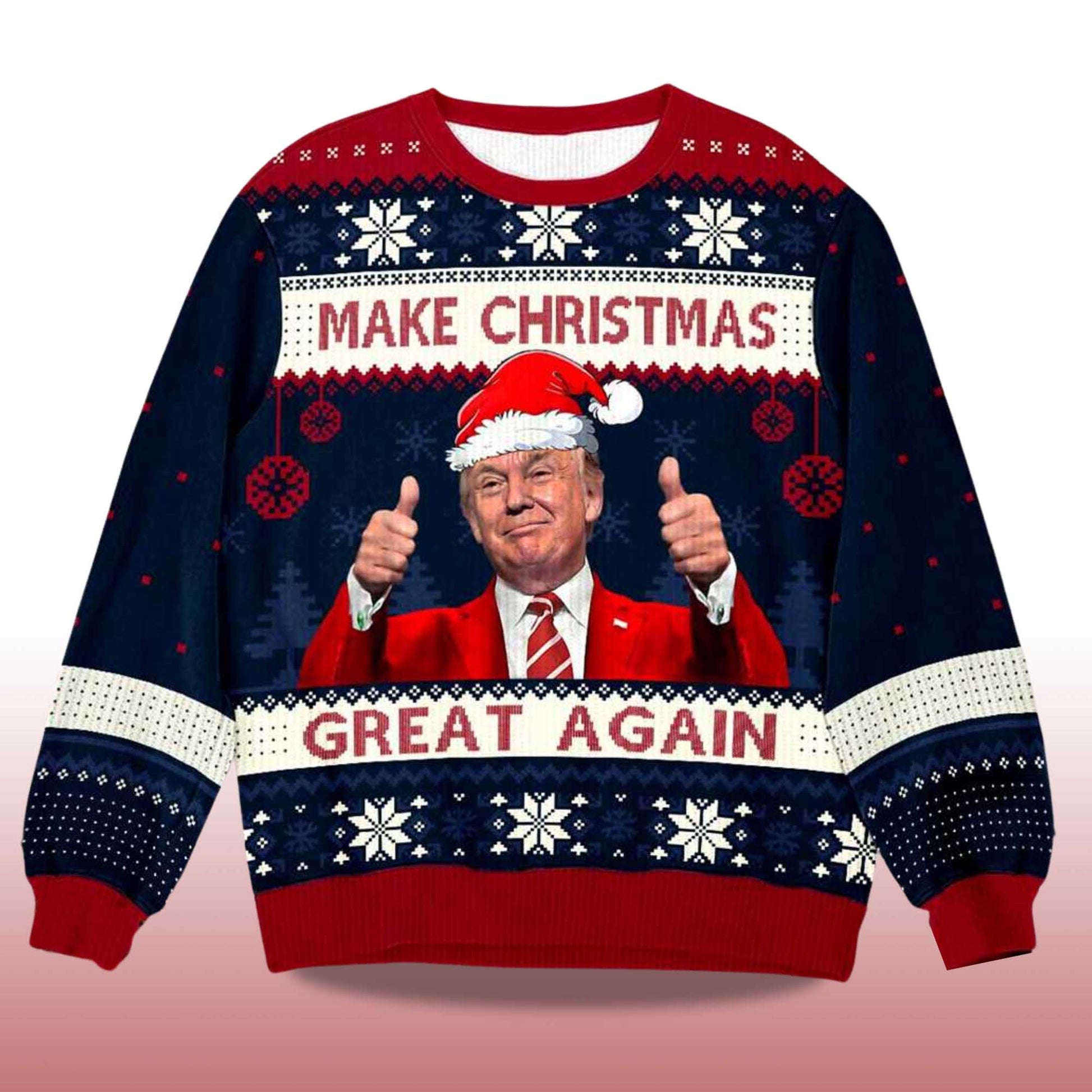 2026 Trump Maga Make Christmas Great Again Ugly Christmas Sweater Moonbestprint