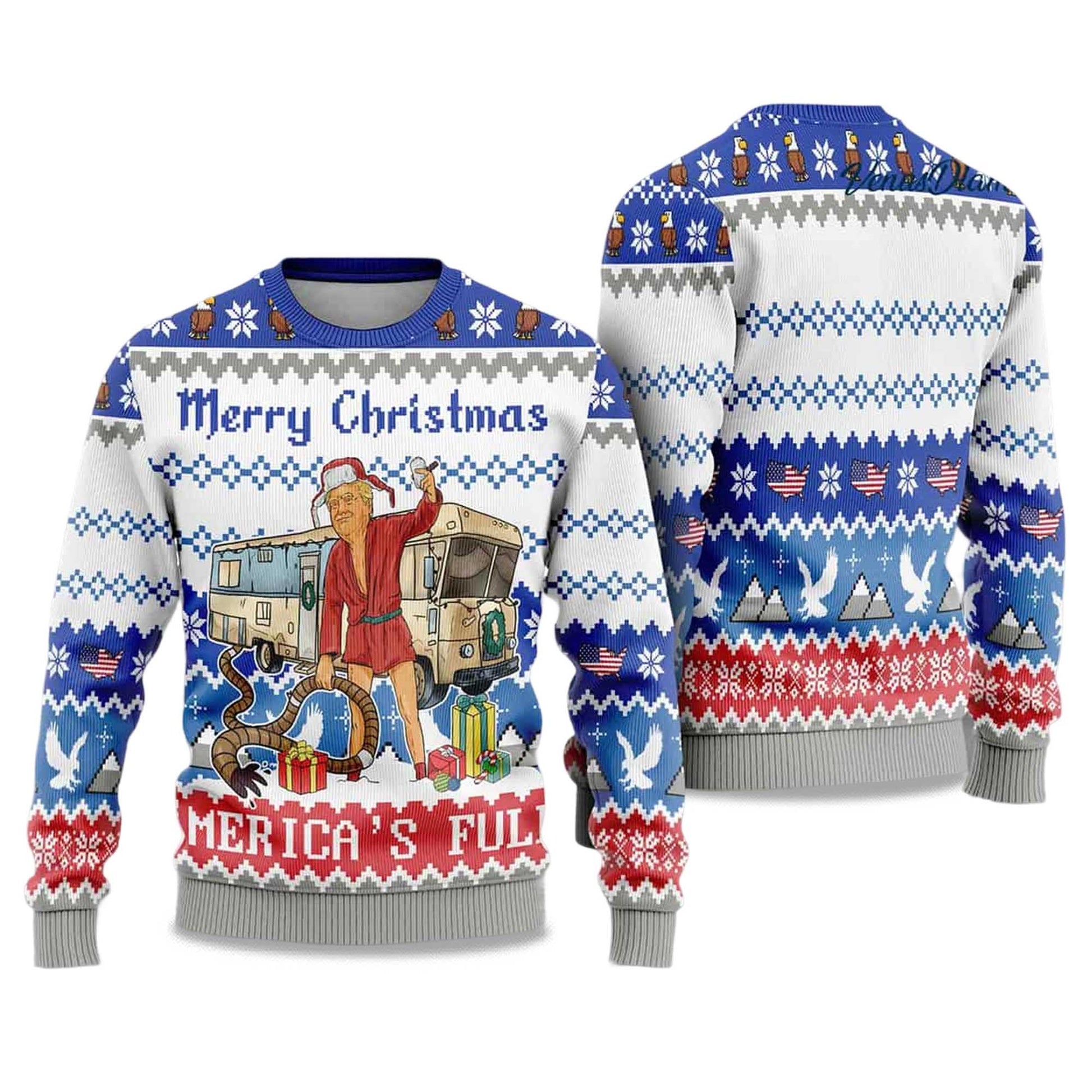 2026 Trump Merry Christmas Americas Full Ugly Christmas Sweater Moonbestprint