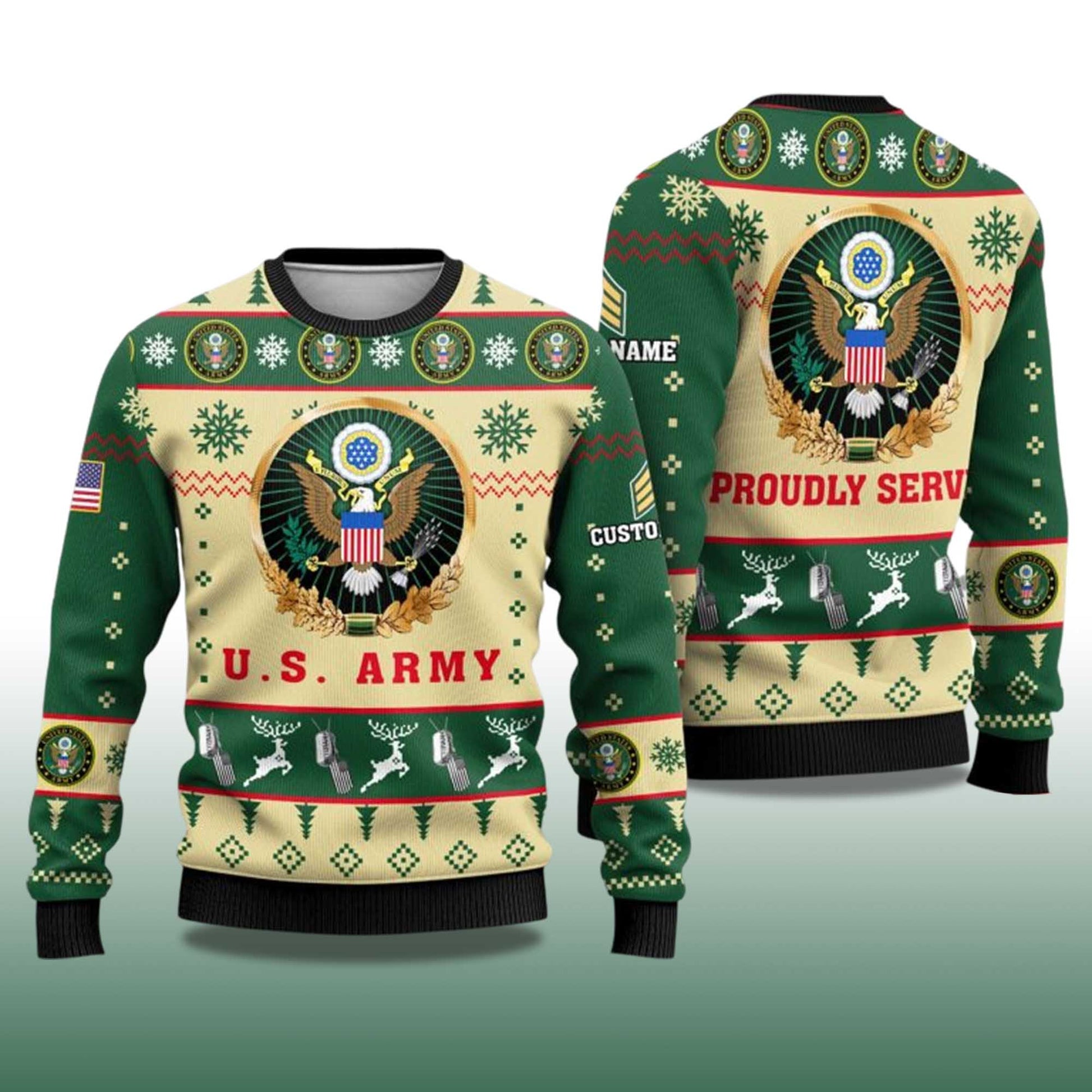 2026 US Army Proudly Served Veterans Ugly Christmas Sweater Moonbestprint