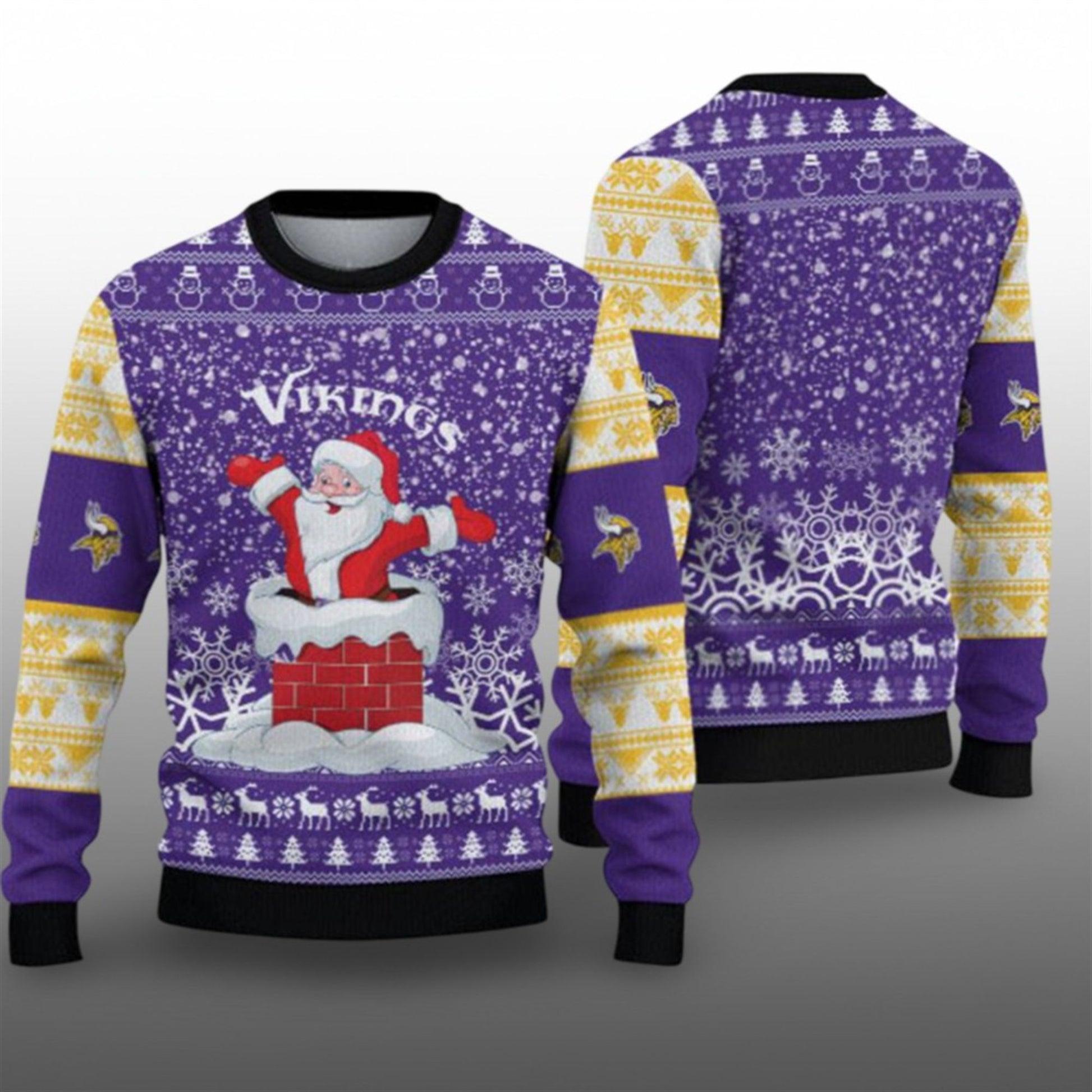 2026 Vikings Funny Santa Ugly Christmas Sweater - Moonbestprint