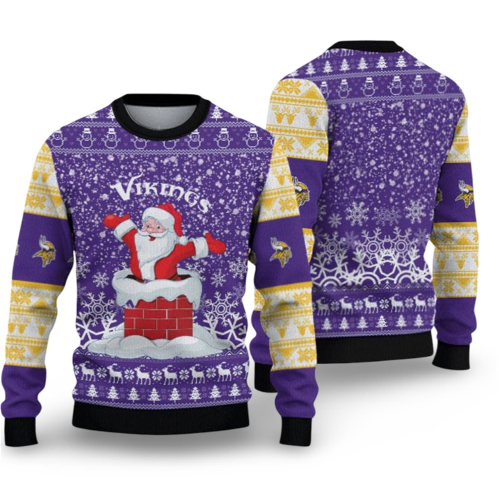2026 Vikings Funny Santa Ugly Christmas Sweater - Moonbestprint