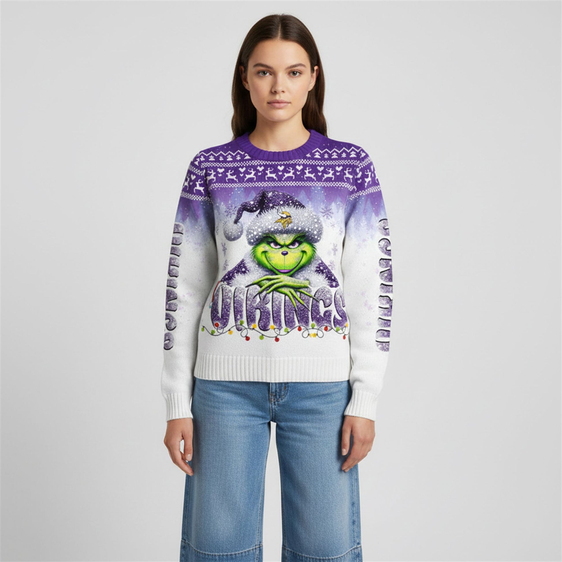 2026 Vikings Grnch Season Christmas Ugly Sweater - Moonbestprint