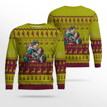 2025 Vintage It's A Wonderful Life Family Ugly Christmas Sweater (Gold) – Moonbestprint