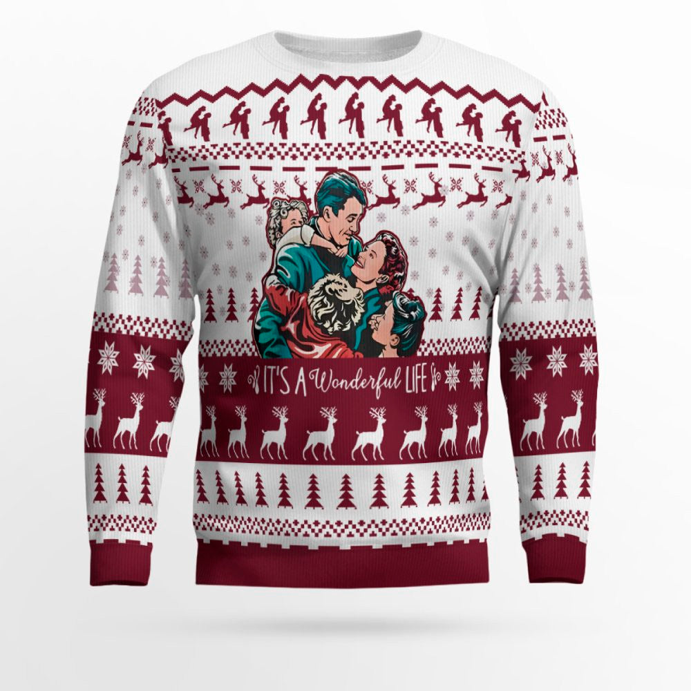 2025 Vintage It's A Wonderful Life Family Ugly Christmas Sweater – Moonbestprint
