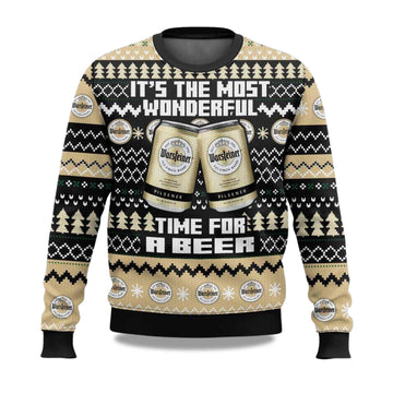 2026 Warsteiner Its The Most Wonderful Time For A Beer Christmas Ugly Sweater Moonbestprint