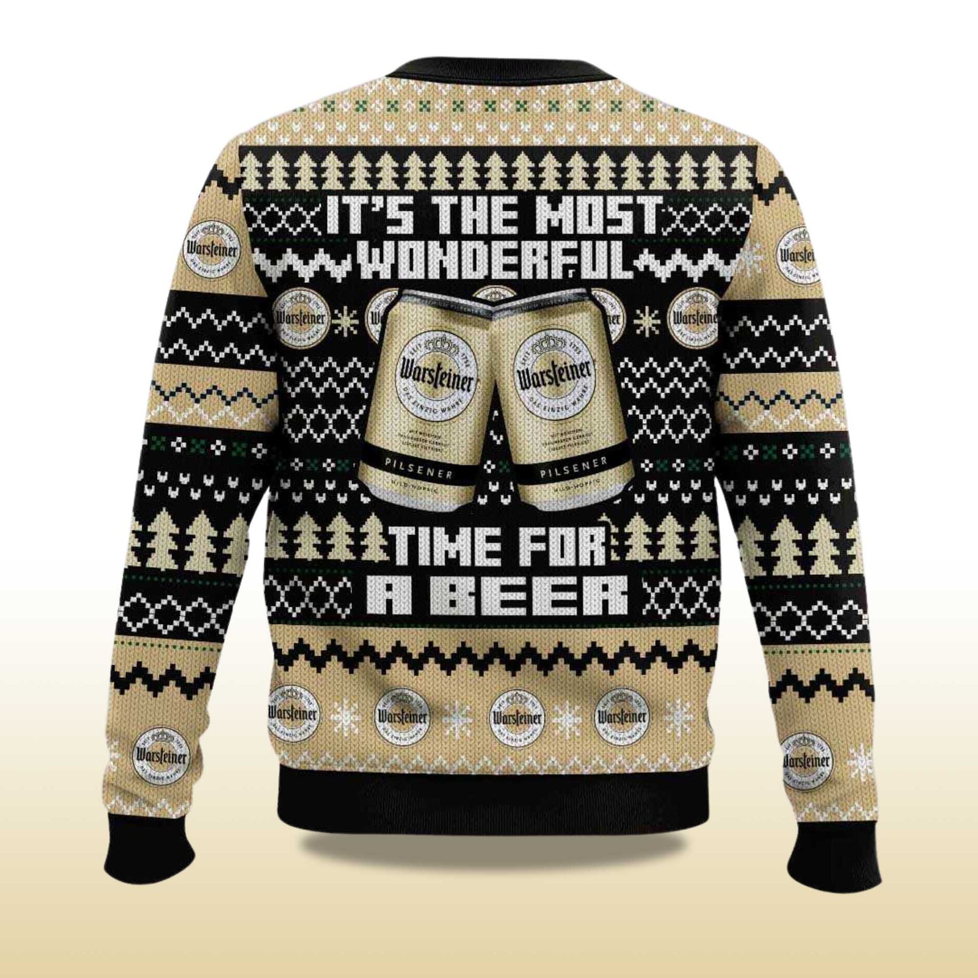 2026 Warsteiner Its The Most Wonderful Time For A Beer Christmas Ugly Sweater Moonbestprint