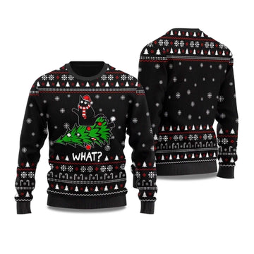 2026 What Black Cat Ugly Christmas Sweater Moonbestprint