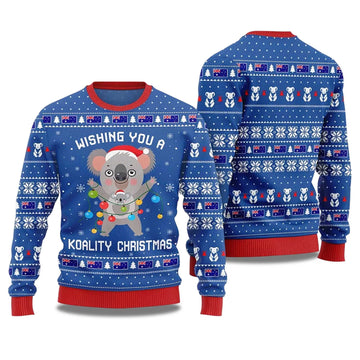 2026 Wishing You a Koality Christmas Australia Ugly Christmas Sweater Moonbestprint