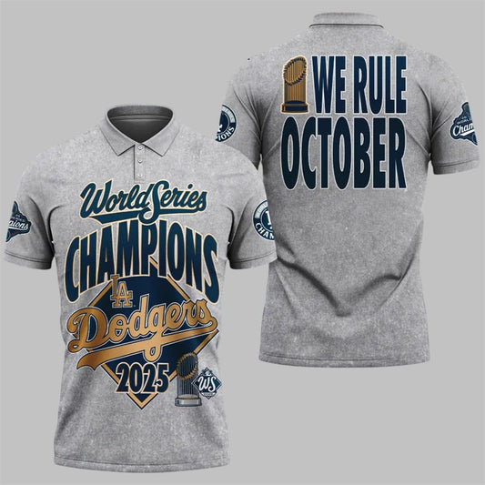 2025 World Series Champions LA Dodgers We Rule October Polo Shirt - Moonbestprint
