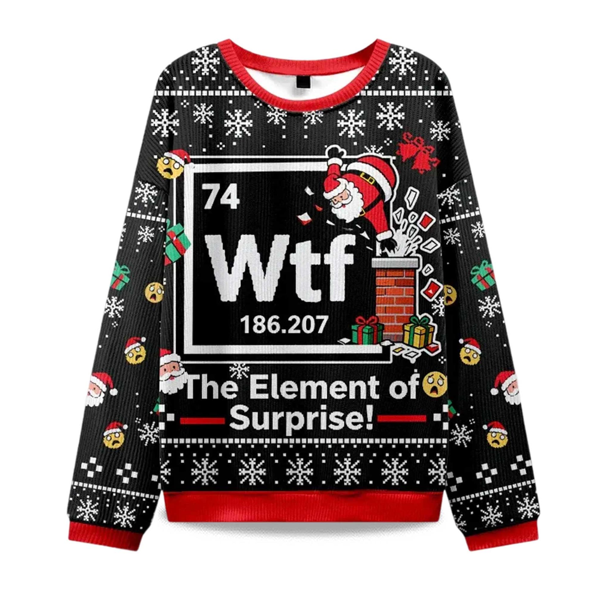 2026 Wtf The Element of Surprise Santa Christmas Ugly Sweater Moonbestprint