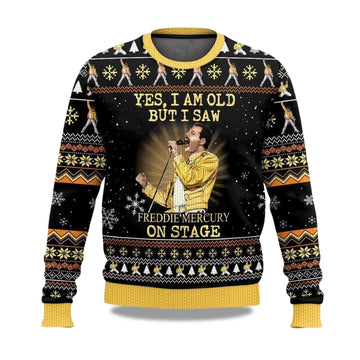 2026 Yes I Am Old But I Saw Freddie Mercury On Stage Freddie Mercury Queen Christmas Ugly Sweater Moonbestprint