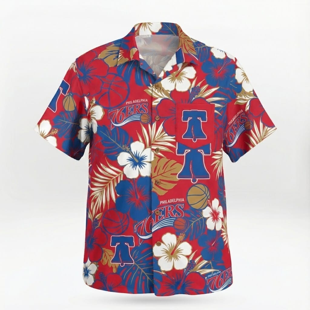 Unisex Philadelphia 76ers Graphic Hawaiian Shirt for Basketball Fans – Moonbestprint
