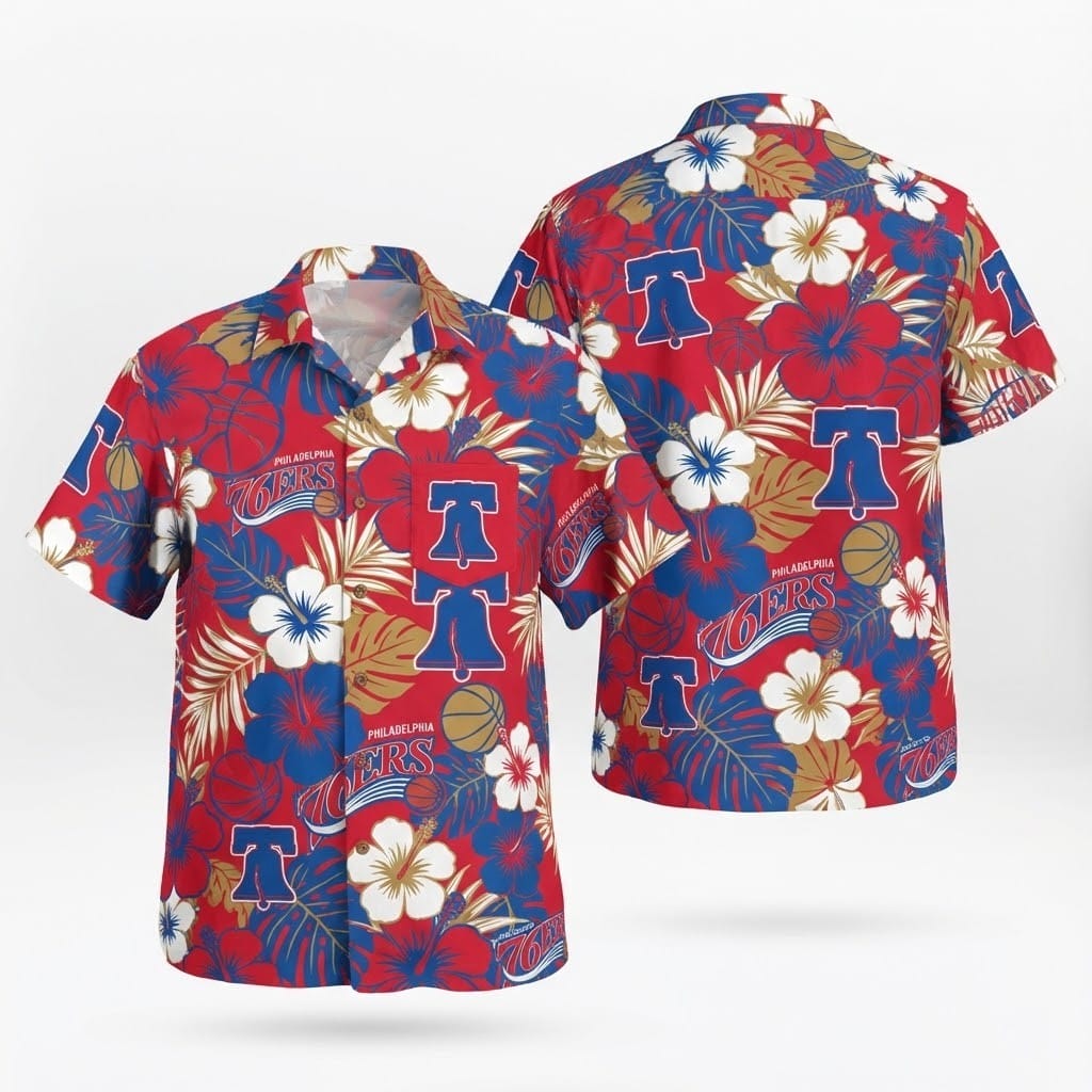 Unisex Philadelphia 76ers Graphic Hawaiian Shirt for Basketball Fans – Moonbestprint