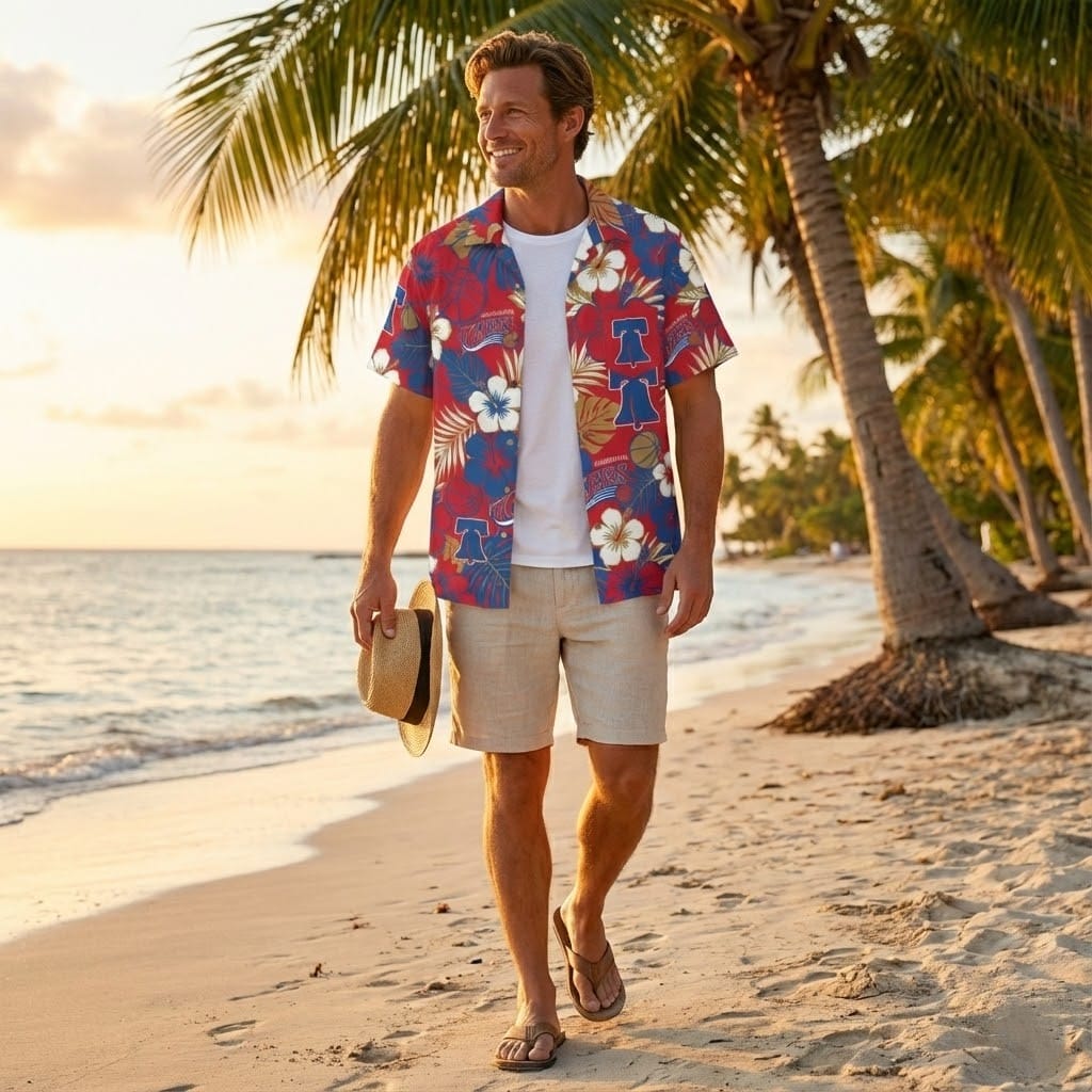 Unisex Philadelphia 76ers Graphic Hawaiian Shirt for Basketball Fans – Moonbestprint