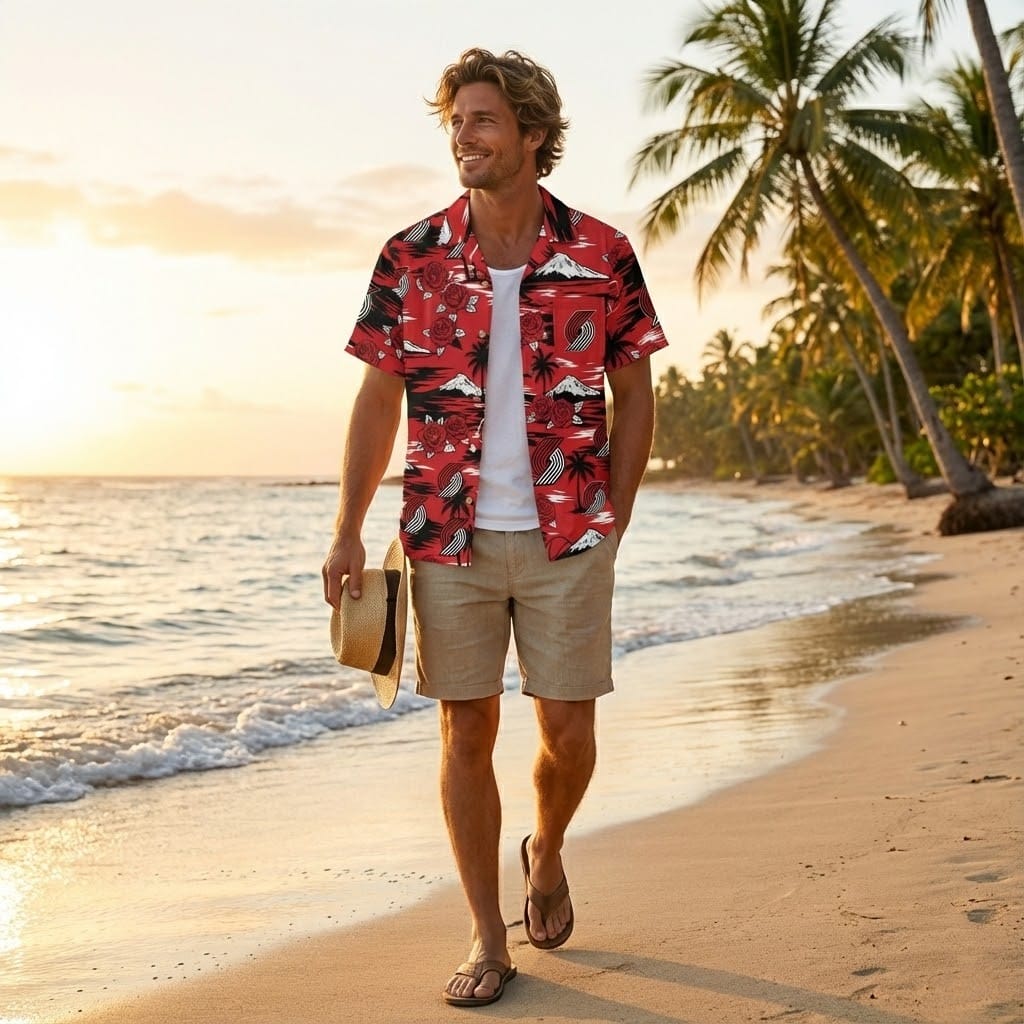 Unisex Portland Trail Blazers Graphic Hawaiian Shirt for Basketball Fans – Moonbestprint