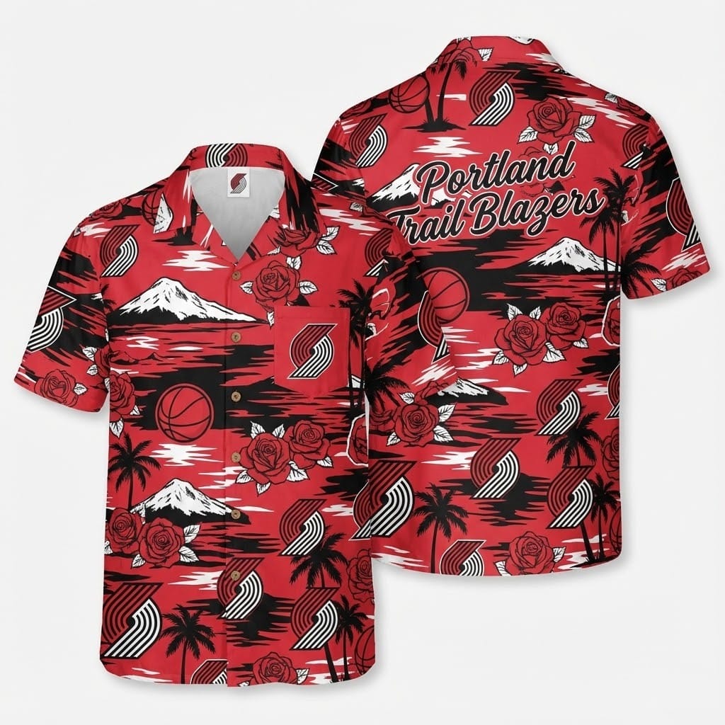 Unisex Portland Trail Blazers Graphic Hawaiian Shirt for Basketball Fans – Moonbestprint
