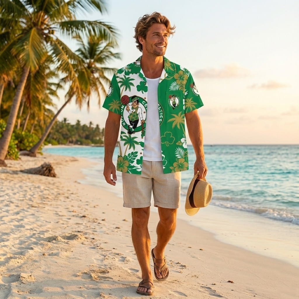 Unisex Boston Celtics Graphic Hawaiian Shirt for Basketball Fans – Moonbestprint
