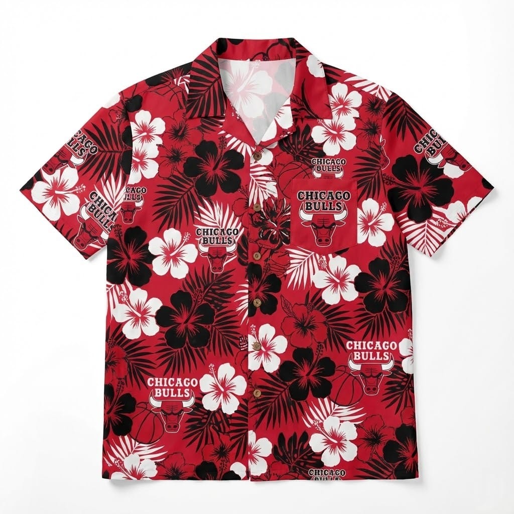 Unisex Chicago Bulls Graphic Hawaiian Shirt for Basketball Fans – Moonbestprint
