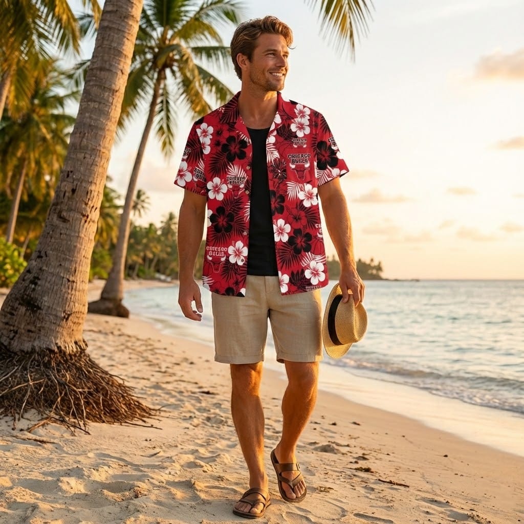 Unisex Chicago Bulls Graphic Hawaiian Shirt for Basketball Fans – Moonbestprint