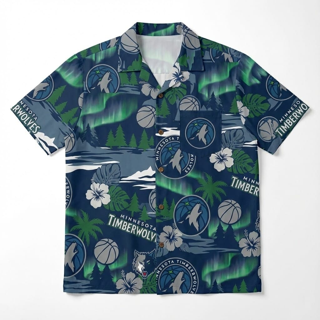 Unisex Minnesota Timberwolves Graphic Hawaiian Shirt for Basketball Fans – Moonbestprint
