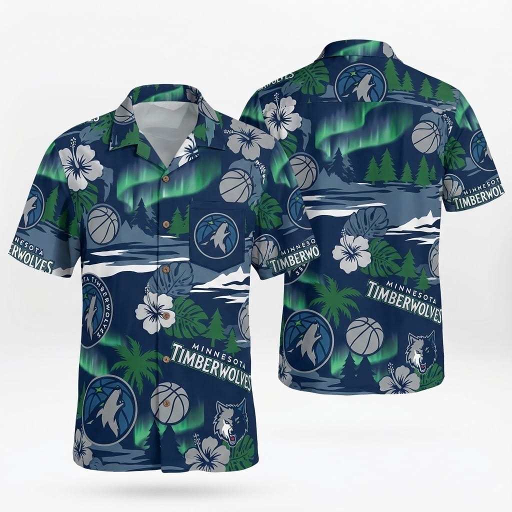 Unisex Minnesota Timberwolves Graphic Hawaiian Shirt for Basketball Fans – Moonbestprint