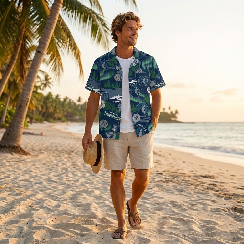 Unisex Minnesota Timberwolves Graphic Hawaiian Shirt for Basketball Fans – Moonbestprint