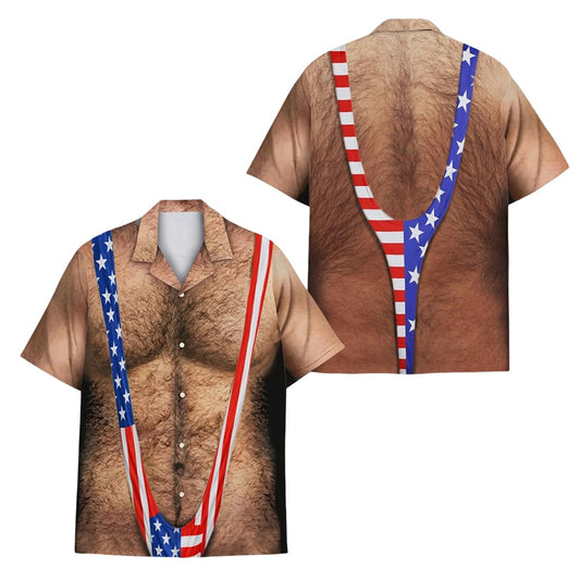 2026 American Flag 4th of July Gag Hawaiian Shirt - Moonbestprint