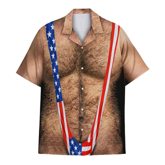 2026 American Flag 4th of July Gag Hawaiian Shirt - Moonbestprint