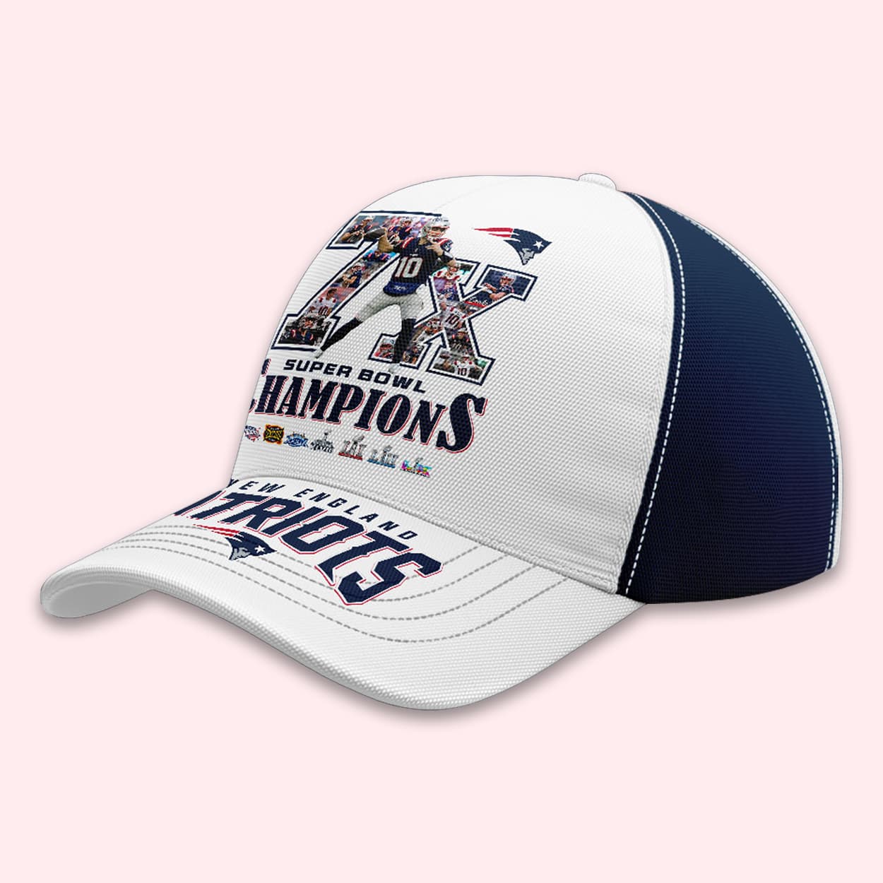 2026 Patriots 7x Super Bowl Champions Cap Moonbestprint