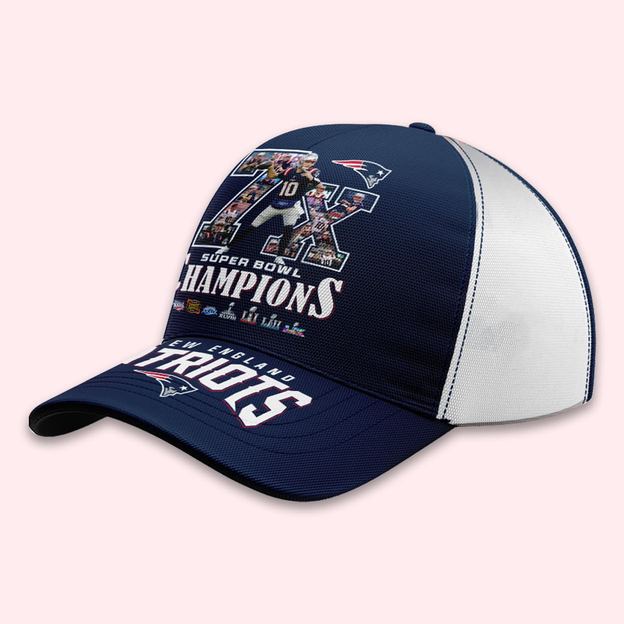 2026 Patriots 7x Super Bowl Champions Cap Moonbestprint