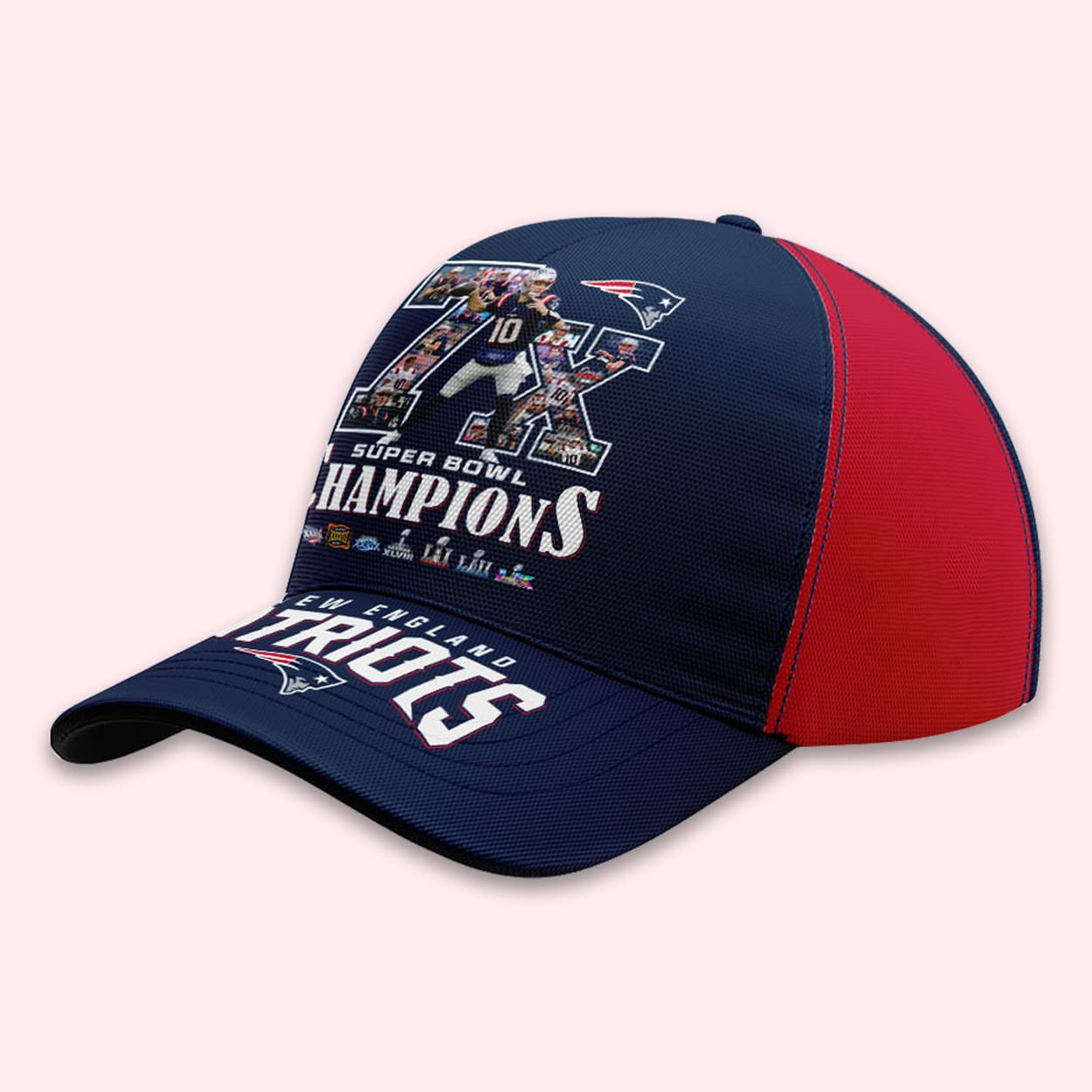 2026 Patriots 7x Super Bowl Champions Cap Moonbestprint