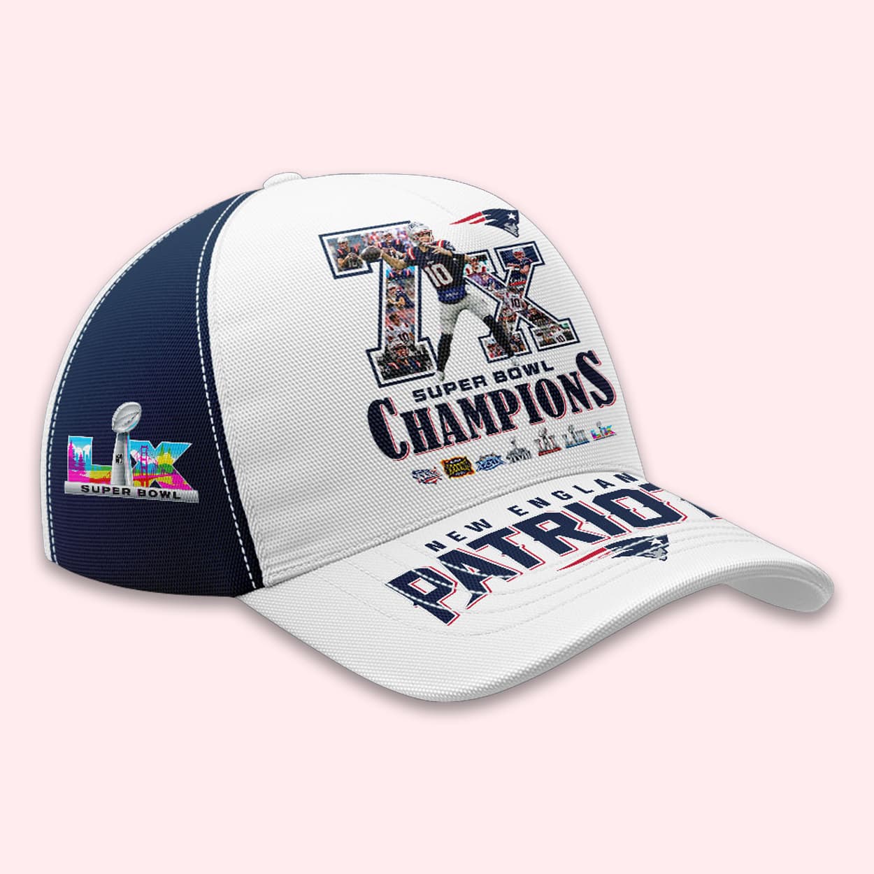 2026 Patriots 7x Super Bowl Champions Cap Moonbestprint
