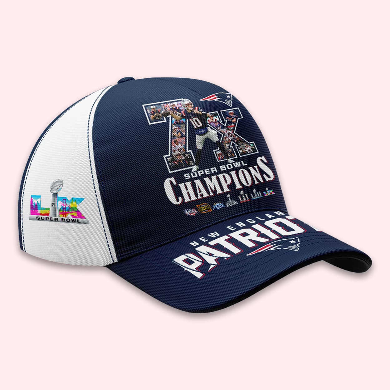 2026 Patriots 7x Super Bowl Champions Cap Moonbestprint