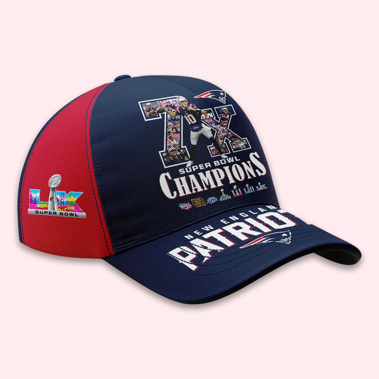 2026 Patriots 7x Super Bowl Champions Cap Moonbestprint